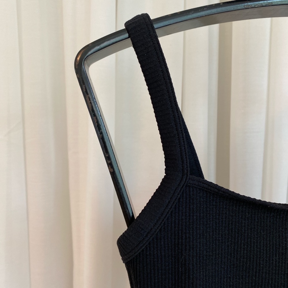 Black Stretchy Ribbed Tank